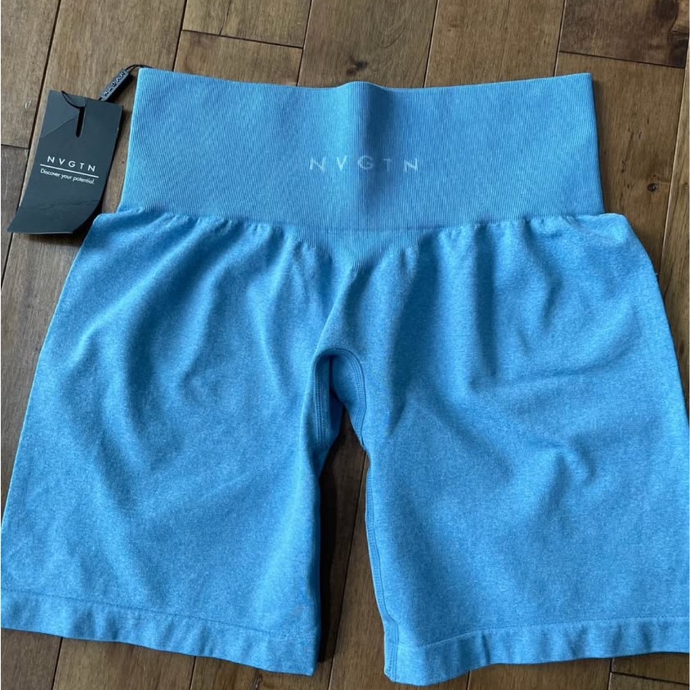 NVGTN Women's High-Rise Sky Blue Bike Shorts